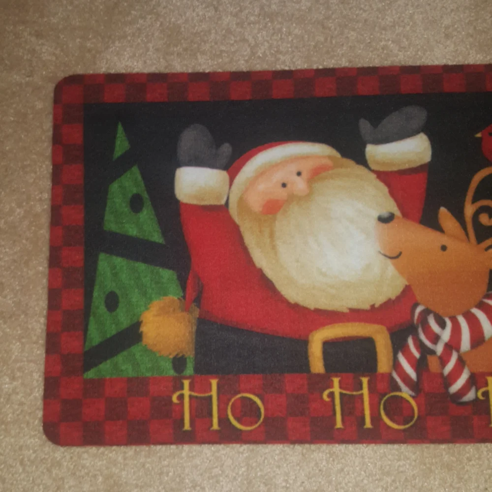 SANTA Ho Ho Ho Accent mat 17 in x 29 in new w tags